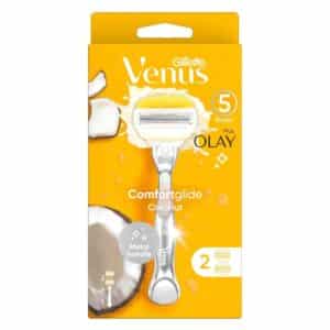 VENUS COMFORTGLIDE מארז מכשיר + סכין 5 להבים רב פעמי 2 יח' מועשר בסבון קוקוס