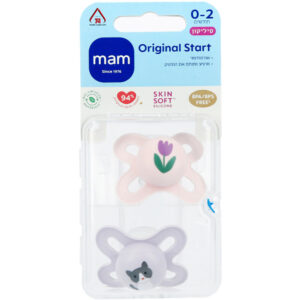 מאמ MAM זוג מוצצים סיליקון 0-2 ורוד סגול