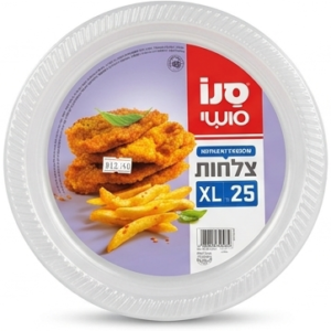 סנו צלחות XL שקופות גודל 10 ארוז 25 יח