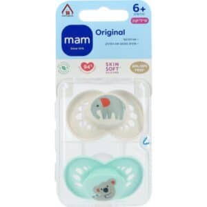 MAM מארז זוג מוצצים +6 שמנת ירוק זוהר מעוצב