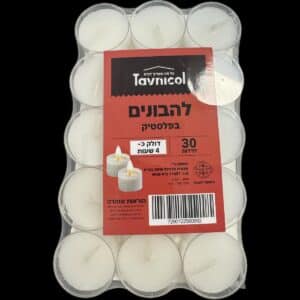 להבונים בפלסטיק 30 יחידות - דולק כ4 שעות