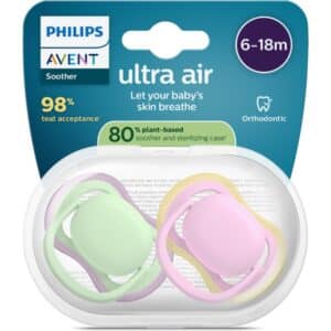 6-18 PINK/GREEN אוונט זוג מוצצים אולטרה אייר Plant based