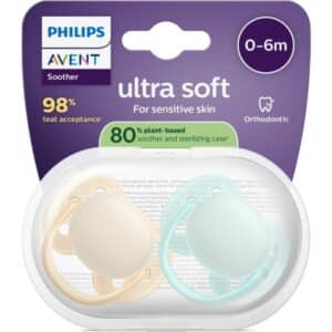 0-6 CREAM/BLUE אוונט זוג מוצצים אולטרה אייר Plant based